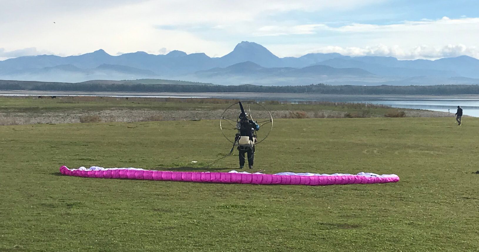 Preparando el despegue en paramotor